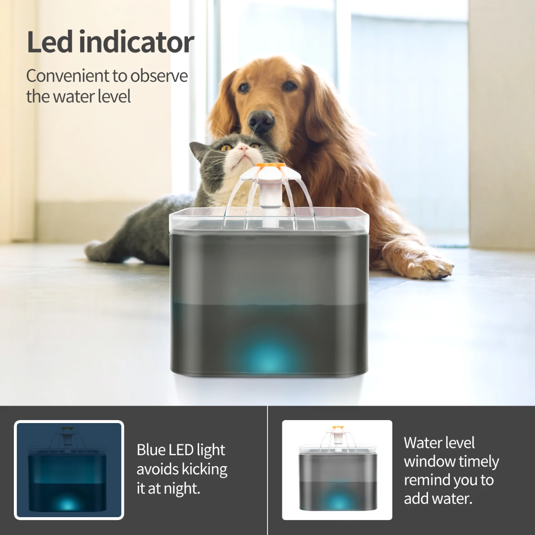 Automatic Pet Water Fountain – Ultra Quiet with LED Light