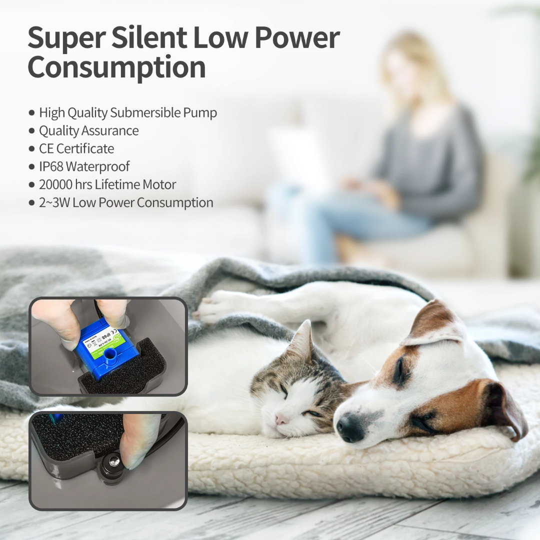 Automatic Pet Water Fountain – Ultra Quiet with LED Light
