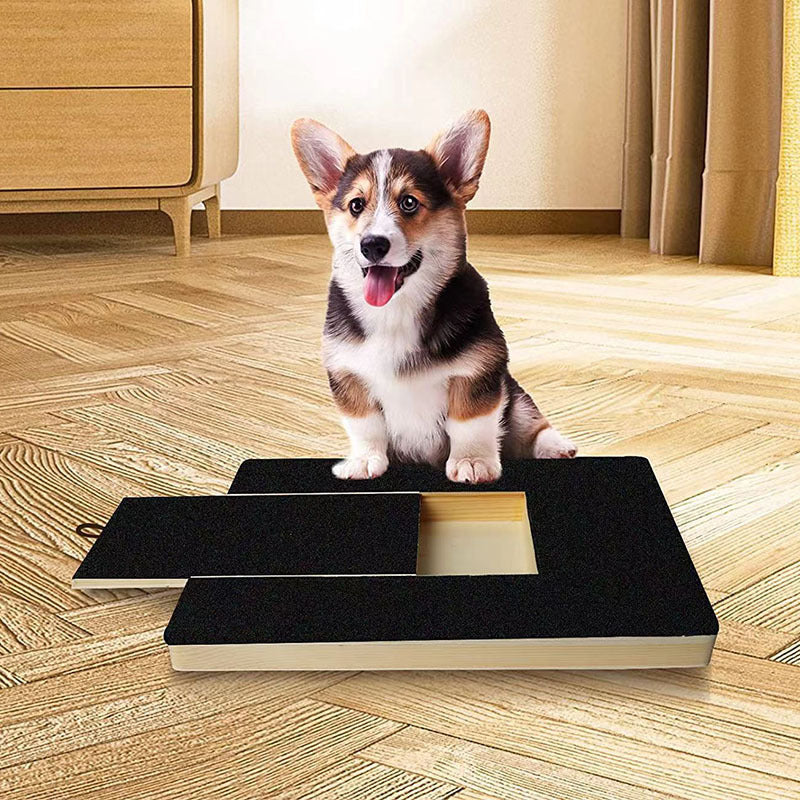 Wooden Dog Nail Scratch Board with Treats and Retractable Scraper-Slow Feeder and Stress free