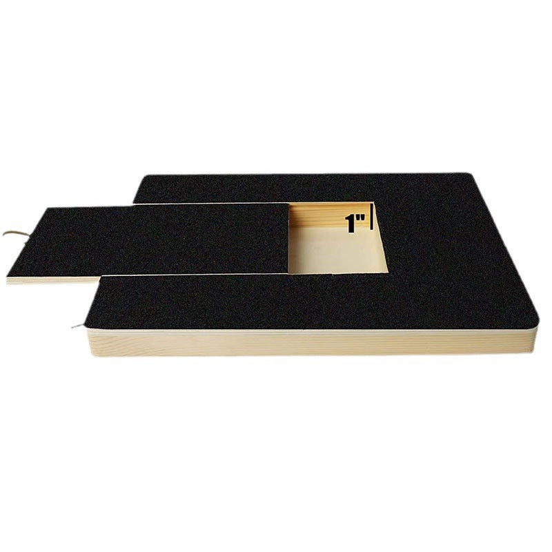 Wooden Dog Nail Scratch Board with Treats and Retractable Scraper-Slow Feeder and Stress free