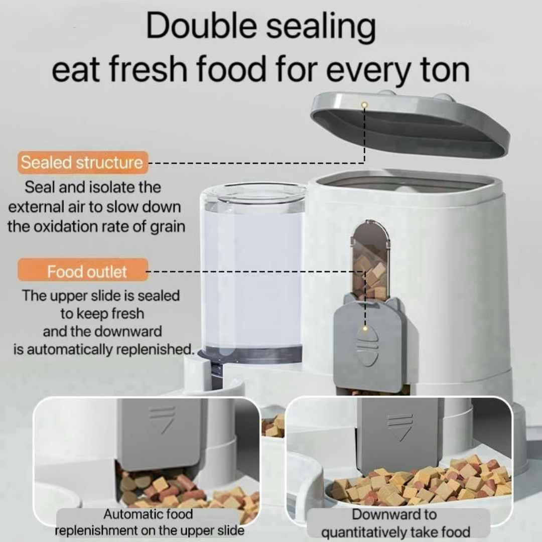 2-in-1 Automatic Pet Feeder & Water Dispenser