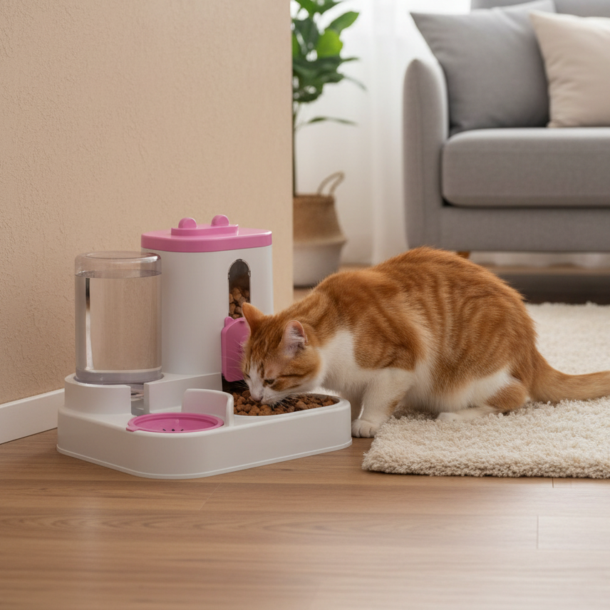 2-in-1 Automatic Pet Feeder & Water Dispenser