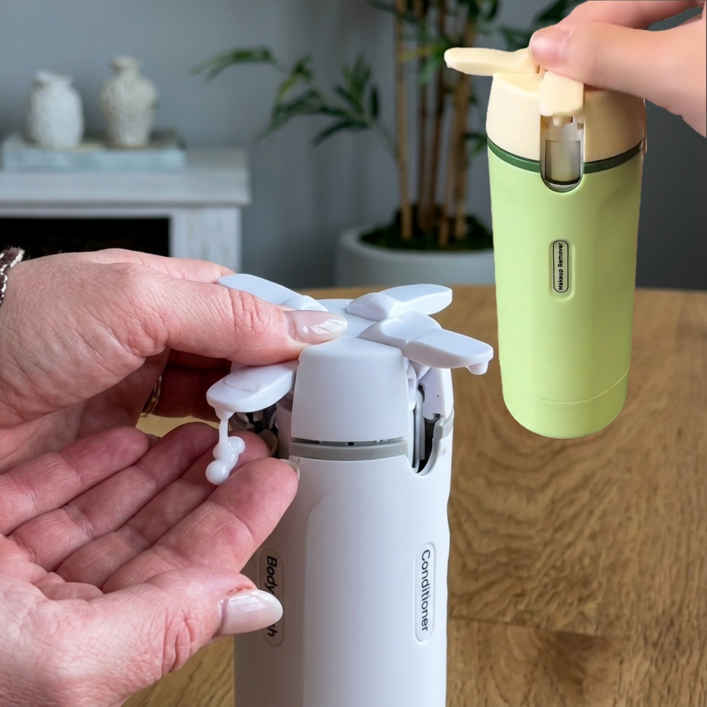 4-in-1 Travel  Pump Bottle Set-Refillable.  Buy 2 sets save 10%, Buy 3 sets save 15%