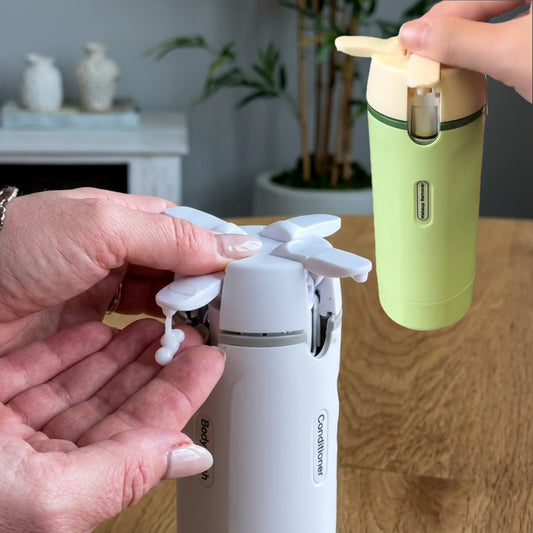 4-in-1 Travel  Pump Bottle Set-Refillable.  Buy 2 sets save 10%, Buy 3 sets save 15%